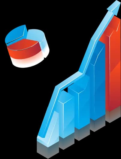 Isometric operations growth chart illustration