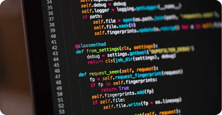 Developer working on code at a computer